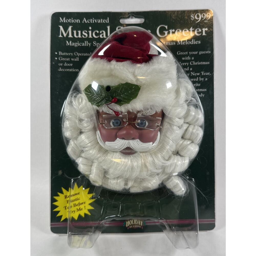 Musical Santa Greeter Motion Activated 24 Melodies Talks Christmas Vtg